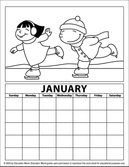 January Free Coloring Pages