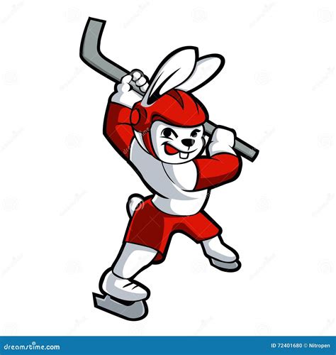 Rabbit Hockey Cartoon Stock Vector Illustration Of Winter 72401680