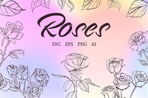 Rose Svg Bundle Roses Svg Rose Png Designs Floral Svg Etsy