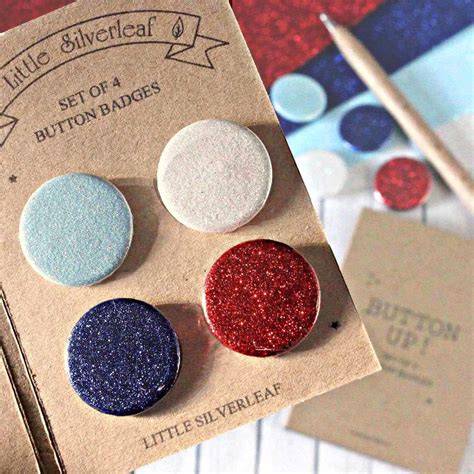 Set Of Four Glitter Badges Any Four Colours By Little Silverleaf