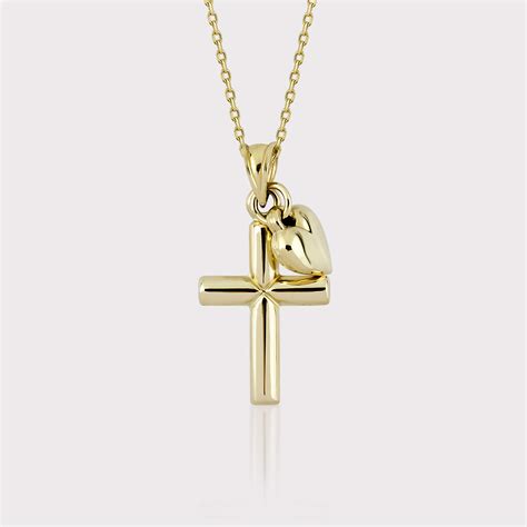 Cross Necklace With Heart Detail Antonius Jewelry