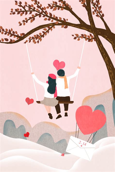 Valentines Day Lovers Love Illustration Vector Valentines