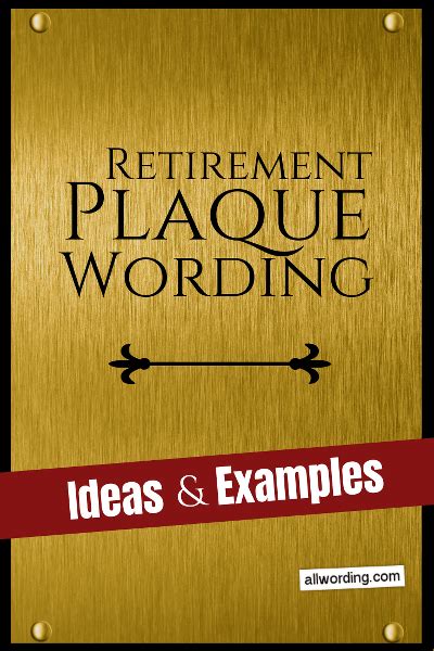 Retirement Plaque Wording Ideas And Examples