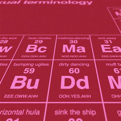 Periodic Table Of Sexual Terminology Screen Print