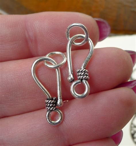 Sterling Silver J Hook Jewelry Clasps 20mm J Hook Clasp With Ring Jewelry Closure Findings 1