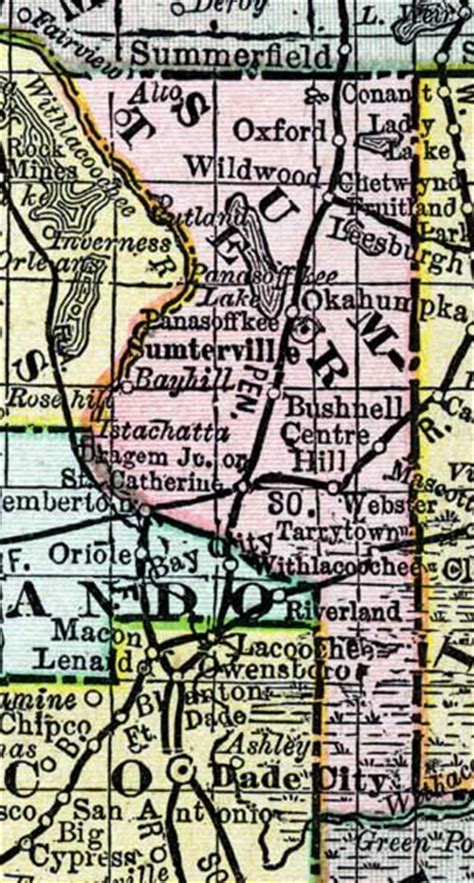 Map Of Sumter County Florida 1888