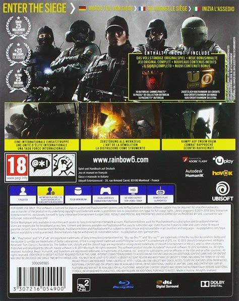 Tom Clancys Rainbow Six Siege Advanced Edition Ps4 Ab 2990