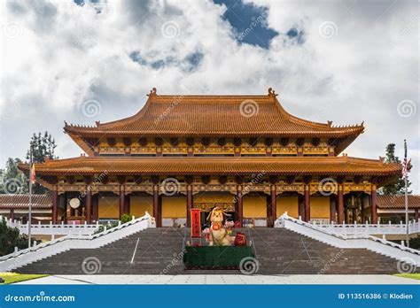 Main Shrine Of Hsi Lai Buddhist Temple California Editorial Photo