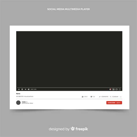 Torn view this free template ». Free Vector | Youtube video player template vectorized