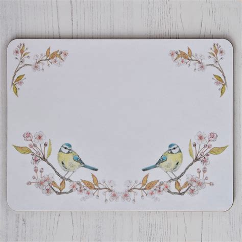 Blue Tit On Blossom White Placemat Mosney Mill