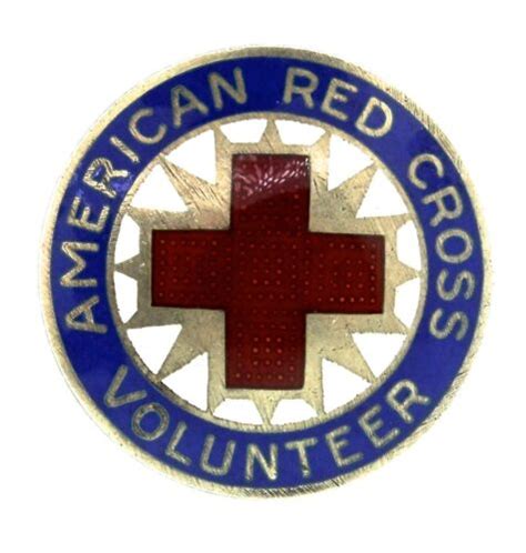 Vtg 1940s American Red Cross Volunteer Sterling Enamel Pin Ebay