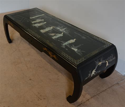 Chinese Black Lacquered Mother Of Pearl Coffee Table 674529