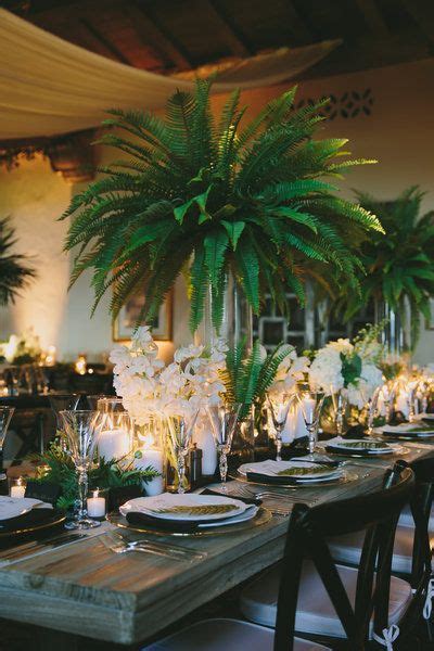 Fern And Frond Wedding Tables Place Setting Reception Decor