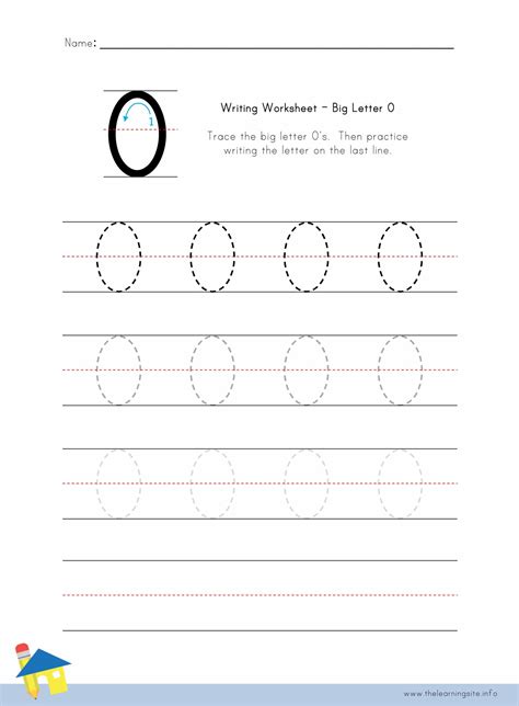 Big Letter O Writing Worksheet The Learning Site