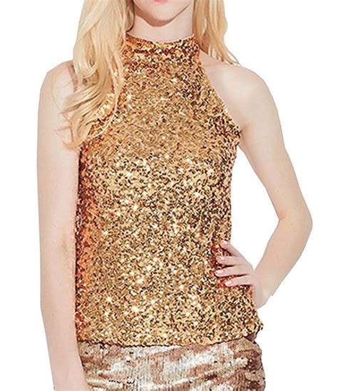 Newest 2019 Summer Top Women S Shimmer Flashy All Sequins Embellished