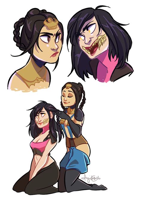kitana and mileena by daydream disconnect mortal kombat art kitana mortal kombat mortal