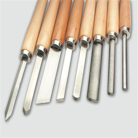 8x High Carbon Steel Wood Lathe Chisel Set Woodworking Tools Bowl