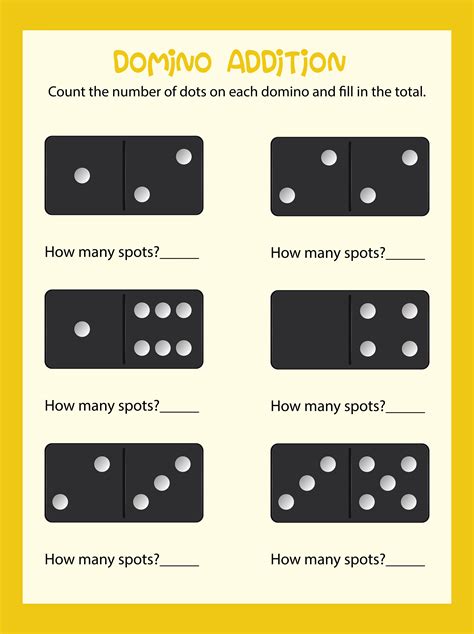 Domino Counting Math Worksheet 694874 Vector Art At Vecteezy