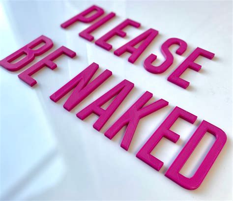 Please Be Naked Plastic Wall Decor Plastic Wall Art Etsy