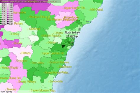 North Sydney Area Nsw Population Lga