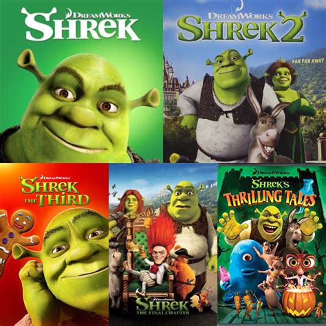 Dreamworks Shrek 1 4 Movie Lot Plus Shreks Thrilling Tales Dvd