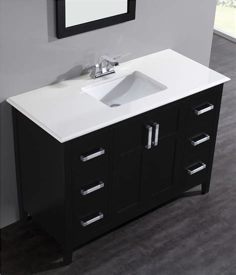 American standard 7692000.020 wall mount, 0 hole, white/black, utility sink. 48 inch bathroom vanity single sink