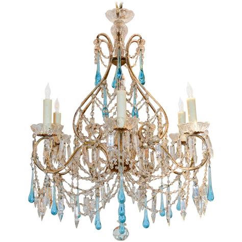 Great savings & free delivery / collection on many items. Antique Italian Blue Crystal Chandelier, circa 1910 For ...