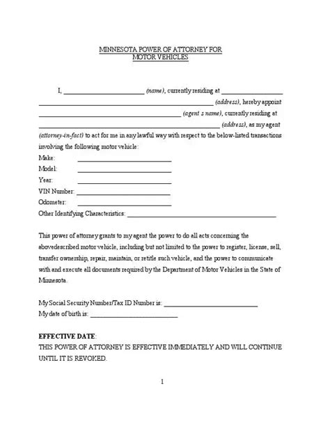 Free Minnesota Power Of Attorney Poa Forms Pdf And Doc Formspal