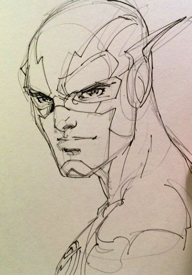 Drawing flash face from berserk on. -Sketch of The Flash by Jim Lee- I like this drawing of ...