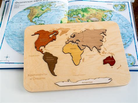 World Map Puzzle Wooden Map Montessori Science Play Wooden Etsy