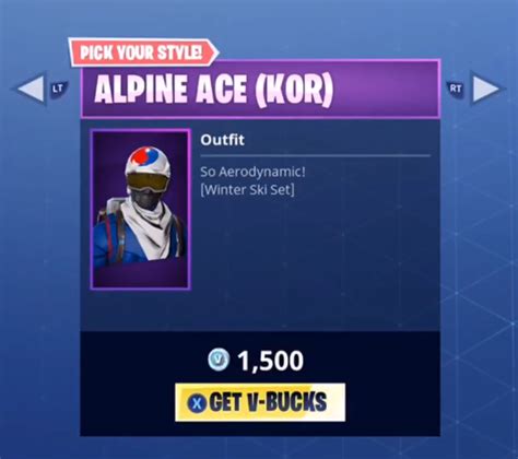 Fortnite Alpine Ace Kor Skin Epic Outfit Fortnite Skins