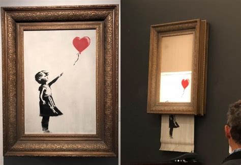Banksy shocked the art work last october when his 2006 painting slid into a shredder hidden inside its frame just seconds after selling at auction for £1.04 million ($1.4 million). Banksy is the Real Deal - Marginal REVOLUTION