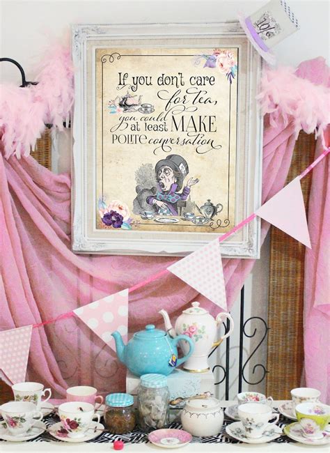 Mad Hatter Tea Party Poster Instant Download Polite Etsy