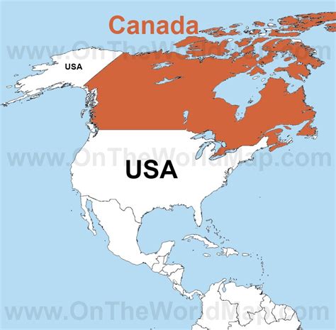 Canada On The World Map Canada On The North America Map