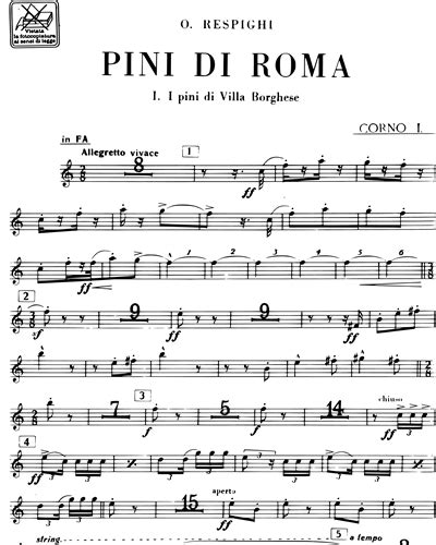 Pini Di Roma Pines Of Rome Horn 1 Sheet Music By Ottorino Respighi