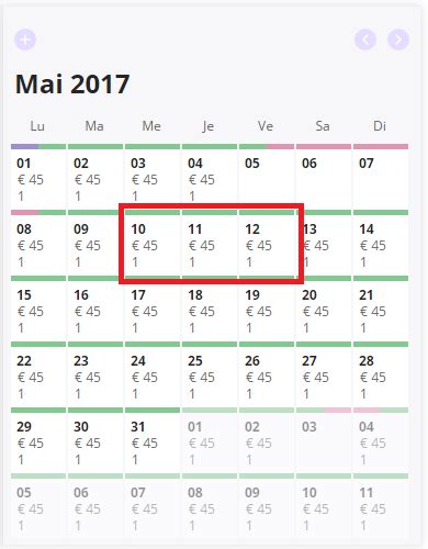 Calendrier Jours Dispos Appartsejour