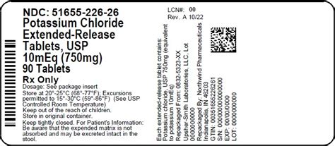 Potassium Chloride Tablet Film Coated Extended Release