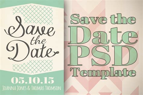 The background colors of the design can be changed to your preference as well. Save The Date Template ~ Wedding Templates ~ Creative Market
