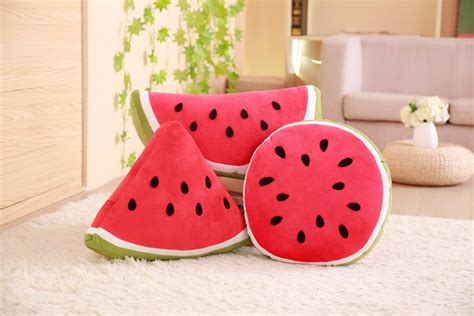 Stuffed Watermelon Throw Pillow Soft Kids Plush Fruit Toy Best T