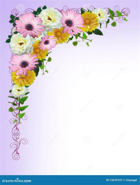 Spring Flowers Border Template Stock Illustration Illustration Of