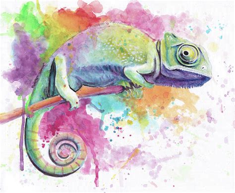 Chameleon Painting By Gretchen Valencic Fine Art America