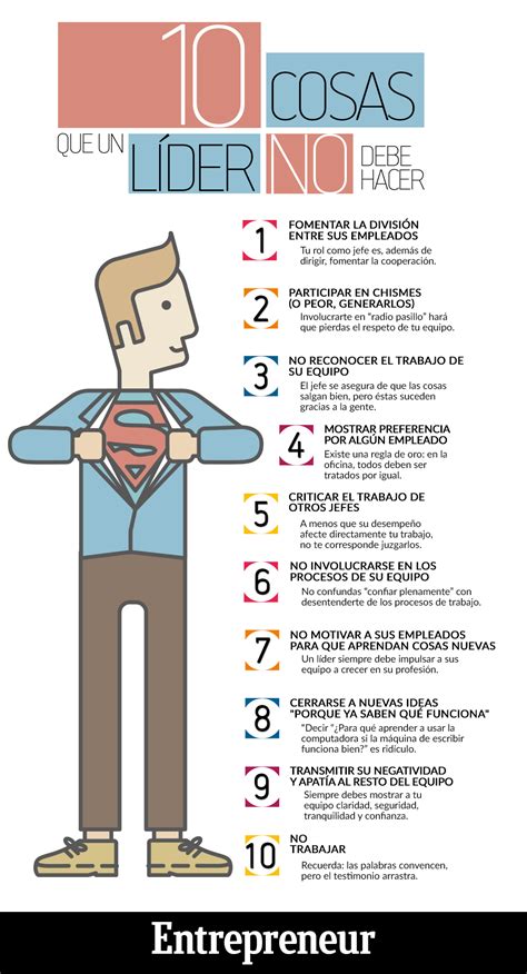 Infografía 10 Cosas Que Un Líder No Debe Hacer