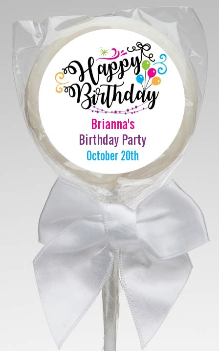 Happy Birthday Birthday Party Lollipop Favors Happy Birthday Lollipop