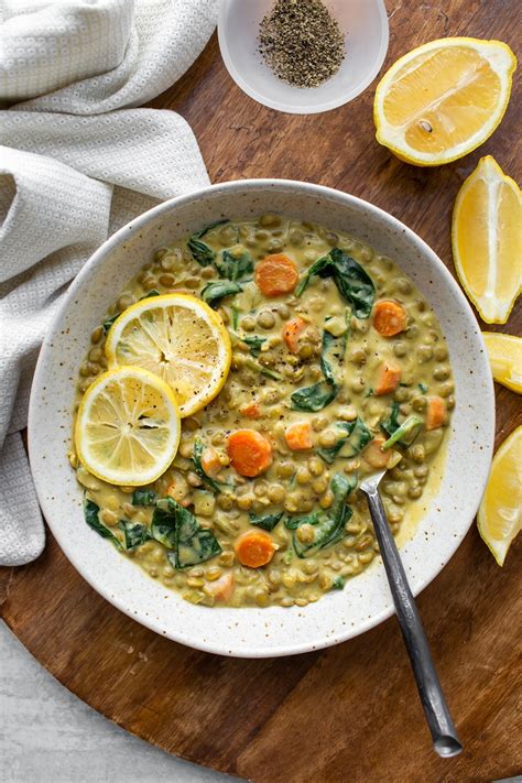 Creamy Vegan Lentil Soup With Turmeric And Lemon The Vegan 8