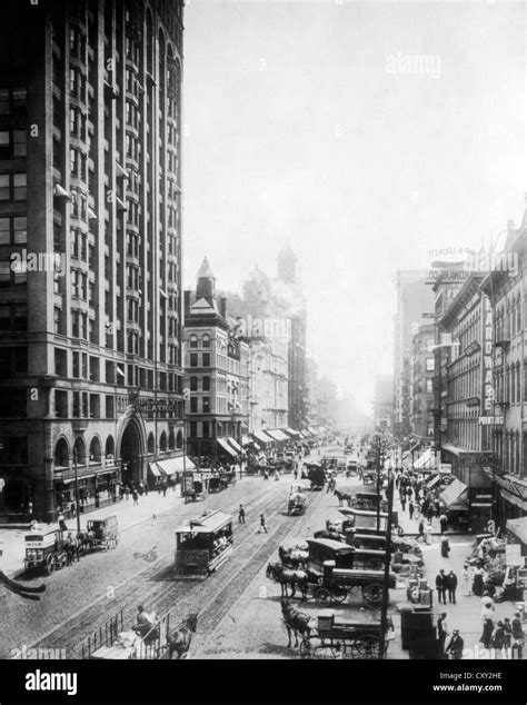 State Street Chicago Illinois Usa Circa 1890 Stock Photo Alamy