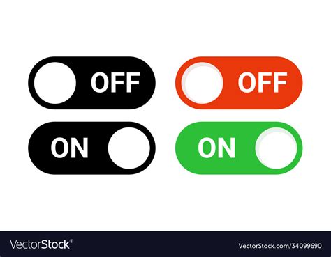 Switch Off On Button Toggle Digital Turn Icon Vector Image