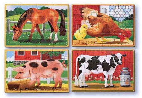 Buy Melissa And Doug Wooden Farm Jigsaw Puzzles In A Box At Mighty Ape Nz