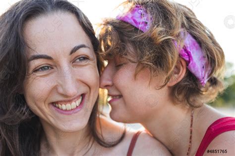 Lesbian Couple On The Beach Stock Photo Crushpixel