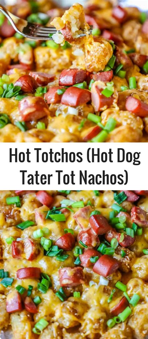 Biscuits, all beef hot dogs, melted butter, tater tots, garlic powder and 4 more. HOT TOTCHOS (HOT DOG TATER TOT NACHOS) - FOOD DAILY ...