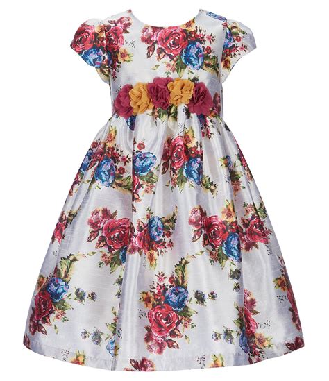 Shop For Laura Ashley Little Girls 2t 6x Floral Printed Shantung Fit